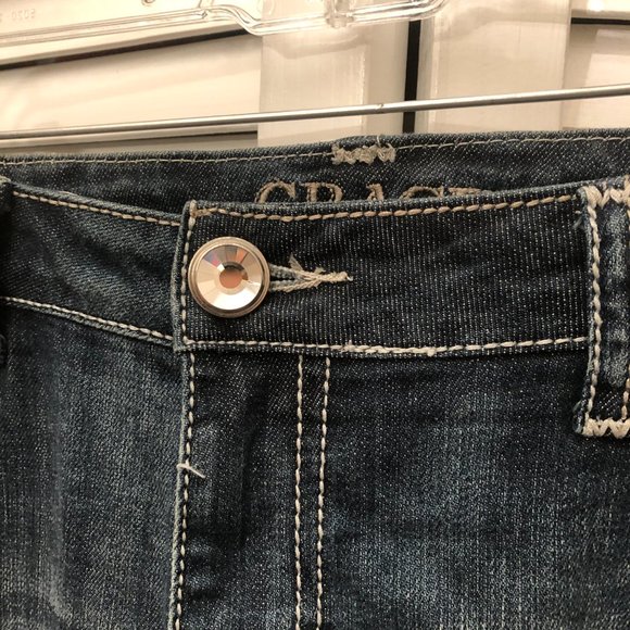 Grace in LA Easy Fit Bootcut Embroidered Embellished Denim Blue Jeans, 19 - Picture 4 of 13